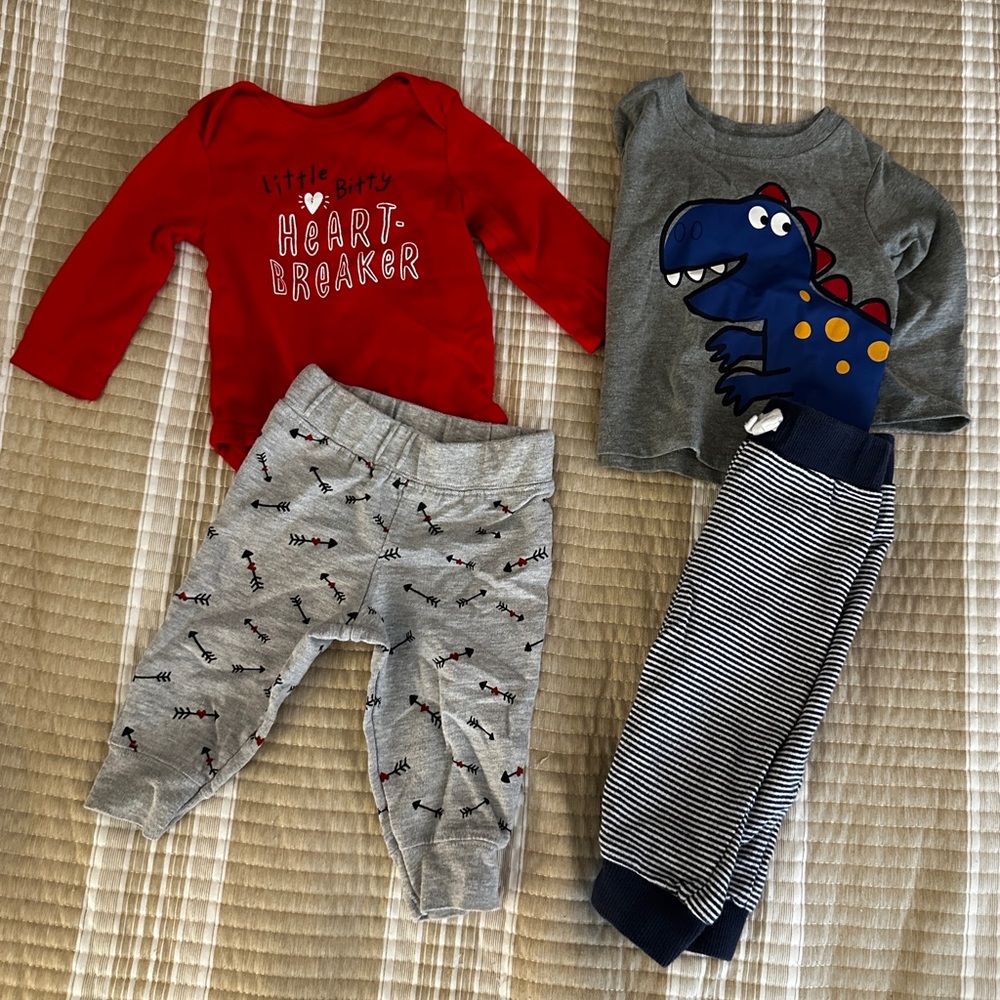 2  comfy sets for 6 month old
